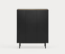 Mueble auxiliar alto ARISTA de 95 cm con 3 puertas, en negro – Teulat