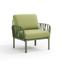 Sillón KOMODO, en agave con cojines avocado Sunbrella – Nardi