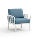 Sillón KOMODO, en blanco con cojines adriatic Sunbrella – Nardi