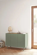 Aparador ARISTA de 110 cm con 3 puertas y 3 cajones, en verde – Teulat