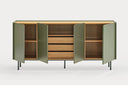 Aparador ARISTA de 165 cm con 4 puertas y 3 cajones, en verde – Teulat