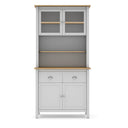 Buffet MUSGO de 90 cm con vitrina y 4 puertas, en blanco, vista frontal