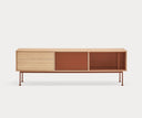 Mueble TV YOKO de 180 cm con 1 puerta y 2 cajones, en teja – Teulat
