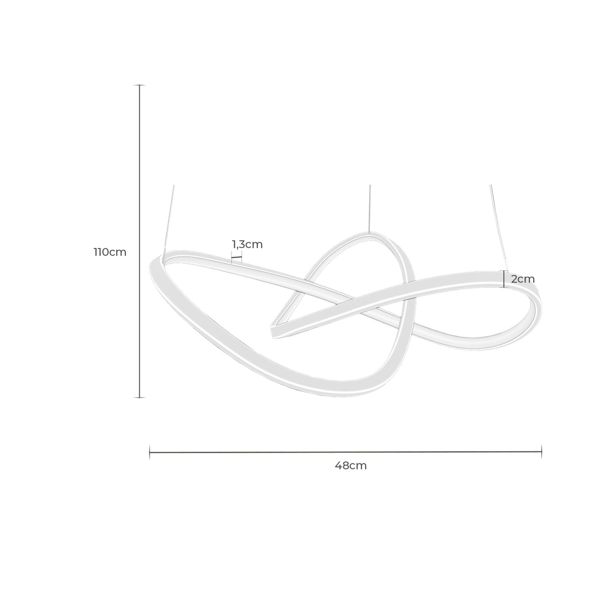 Croquis de medidas de Lámpara de Techo SIRVELA