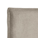 Detalle del tapizado del cabecero ABREGO en taupe, 180 cm