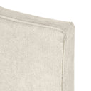 Detalle de la silueta ondulada del cabecero LEBECHE en beige