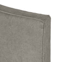 Detalle de la silueta ondulada del cabecero LEBECHE en taupe
