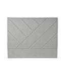 Cabecero tapizado LLEVANT con costuras diagonales en gris claro, otra vista
