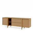 Mueble TV PACIFIC de 180 cm con 2 puertas y 2 cajones, en un salón de paredes claras