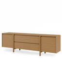 Mueble TV PACIFIC de 200 cm con puertas y cajones, visto en tres cuartos
