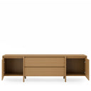 Mueble TV PACIFIC de 200 cm abierto: los dos cajones centrales y los armarios laterales