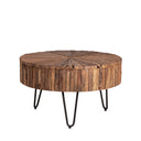 Mesa de centro TARAK redonda en madera reciclada