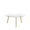 Mesa de centro PATRICK en cristal y madera