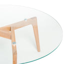 Mesa de centro PATRICK en cristal y madera