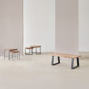 Mesa de centro KABIR en acacia y metal
