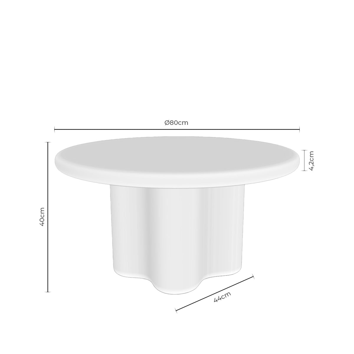 Croquis de medidas de Mesa Centro LUIGI