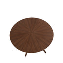 Mesa CARMEL de 120 cm, en nogal, vista trasera en perspectiva