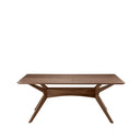 Mesa HELGA de 180 cm, en nogal, vista trasera en perspectiva
