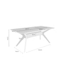 Croquis de medidas — Mesa HELGA de 180 cm