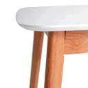 Mesa ENMA 120, en blanco y roble, vista de conjunto