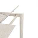 Mesa LISA 140, en travertino con pata beige, vista de conjunto