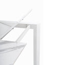 Mesa LISA 140, en blanco con pata blanca, vista frontal