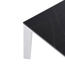 Mesa LISA 140, en negro con pata blanca, vista lateral