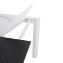 Mesa LISA 140, en negro con pata blanca, vista frontal
