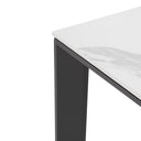 Mesa LISA 140, en blanco con pata negra, vista lateral