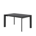 Mesa LISA 140, en negro con pata negra, vista en perspectiva