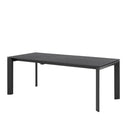 Mesa LISA 140, en negro con pata negra, vista trasera en perspectiva