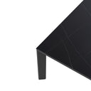Mesa LISA 140, en negro con pata negra, vista lateral