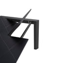 Mesa LISA 140, en negro con pata negra, vista frontal