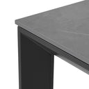 Mesa LISA 140, en gris con pata negra, vista lateral
