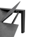 Mesa LISA 140, en gris con pata negra, vista frontal