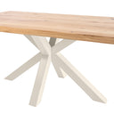 Mesa GRACE de 140 cm, en beige, vista lateral