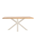 Mesa GRACE de 200 cm, en beige, vista trasera en perspectiva