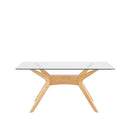 Mesa DELLA de 140 cm, en roble, vista trasera en perspectiva
