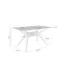 Croquis de medidas — Mesa DELLA de 140 cm