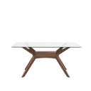 Mesa DELLA de 160 cm, en nogal, vista trasera en perspectiva