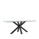 Mesa DEMI de 140 cm, en negro, vista en perspectiva