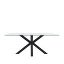 Mesa DEMI de 140 cm, en negro, vista trasera en perspectiva