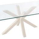 Mesa DEMI de 140 cm, en beige, vista lateral