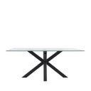 Mesa DEMI de 160 cm, en negro, vista trasera en perspectiva