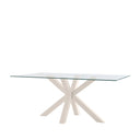 Mesa DEMI de 180 cm, en beige, vista en perspectiva