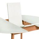 Mesa LIANA 100, en blanco, detalle del acabado
