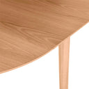 Mesa LIANA 100, en roble, detalle del acabado