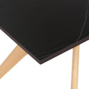 Mesa ELOISE de 140 cm, en negro con patas de roble, vista lateral