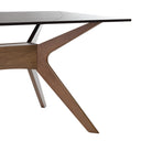 Mesa ELOISE de 140 cm, en negro con patas de nogal, vista frontal