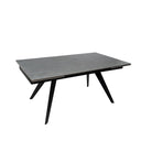 Mesa KELLY de 160 cm, en gris y negro, vista en perspectiva